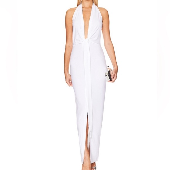 Norma Kamali Dresses & Skirts - NEW NWT Norma kamali Tie Front Halter Gown in Snow White